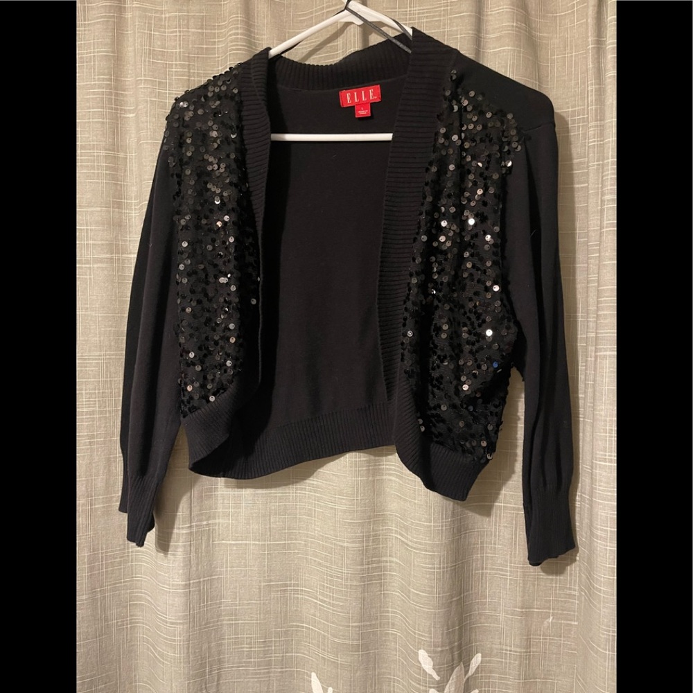 Black Sequins Sweater Top size L